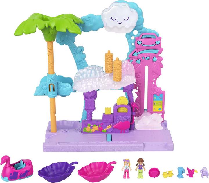 Actual product image Polly Pocket Pollyville flamingo fun car wash