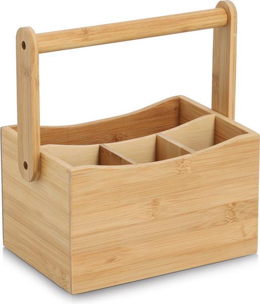 Zeller Present Besteck- und Serviettenhalter Bambus 21.5x14x12/23 cm