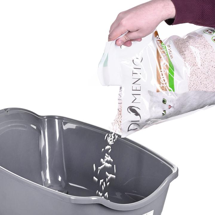 Actual product image Diamentiq BAILA biel/jasnoszary - kuweta dla kota (Cat litter tray open)