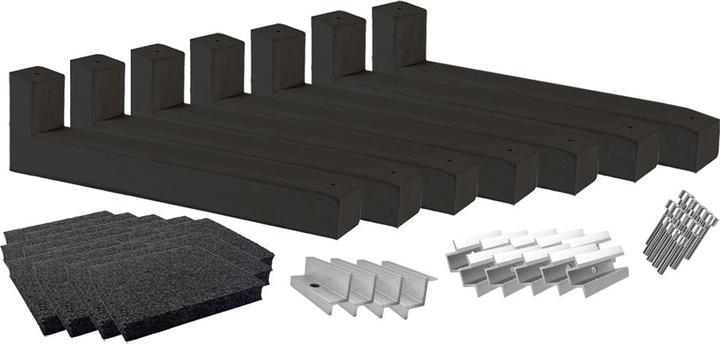 Wattstone PV-Aufständerung Flachdach für 6 Solarmodule 10° Betonsockel schwarze Bautenschutzmatte (Solaranlage Montagematerial)