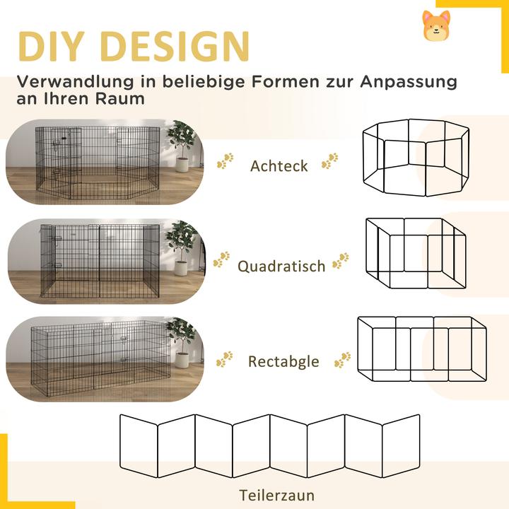 Image du produit PawHut Welpenauslauf Metall Schwarz
