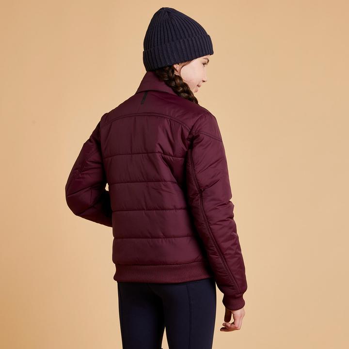 Actual product image Fouganza Winter riding jacket 500 Warm children bordeaux (116)