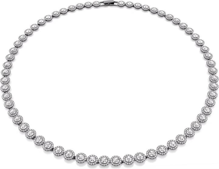 Swarovski Una Halskette Rundschliff Lang Weiss (Swarovski Metall)