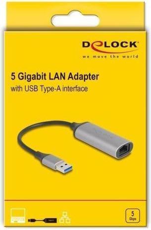 Energy Label Delock USB Typ-A 5 Gigabit LAN Adapter (USB, RJ45 (1x))