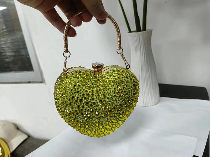 Only-Bags.Store Luxus Diamant Inlay Herzform Kristall Handtasche Steine Umhängetasche