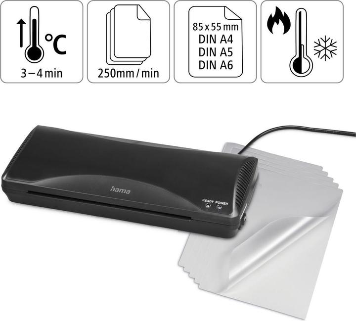 Actual product image Hama Laminator Home & Office DIN A4/250 (125 µm, A4, A6, A5)