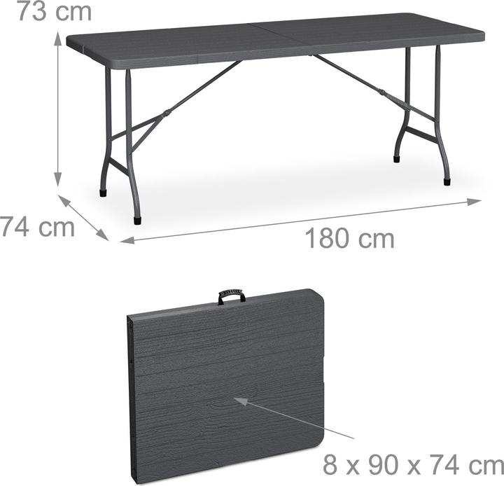 Actual product image Relaxdays Garden table (180 cm)