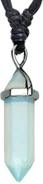 Actual product image Star Piercing Necklace black pendant crystal made of opalite stone (Mineral, Brass)