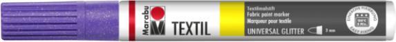 Actual product image Marabu Textile Marker Textile Painter Glitter, glitter-lilac (Mixed colours, 3 mm, 1 x)