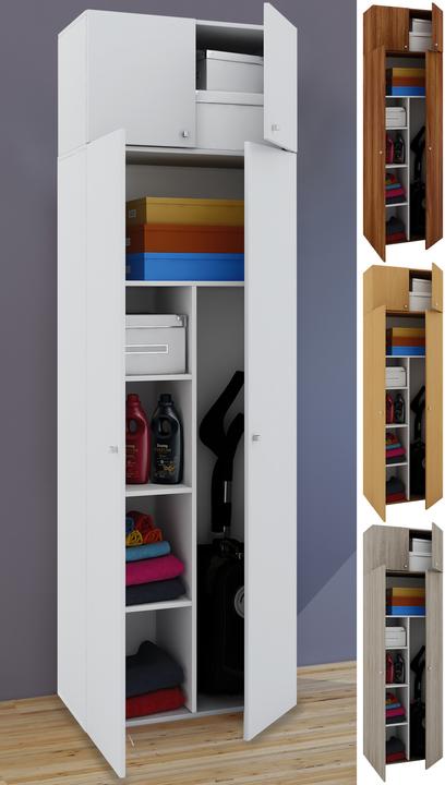 Actual product image VCM Holz Besen Putzschrank Serie Vandol mit Drehtüren (70 x 40 cm)