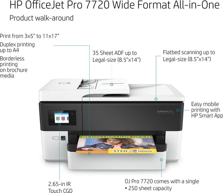 Produktbild HP OfficeJet Pro 7720 (Tintenpatrone, Farbe)