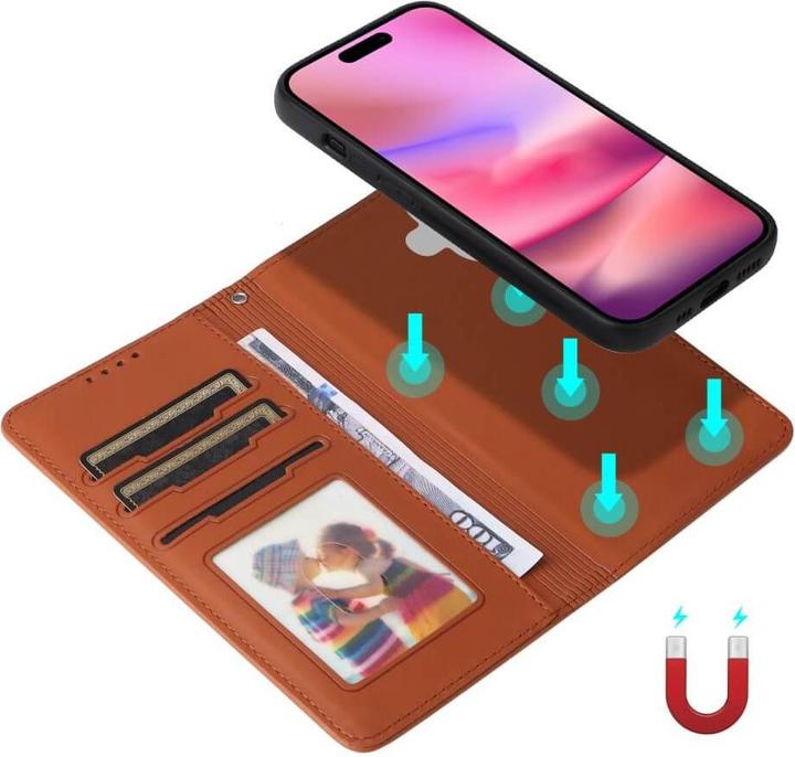 Immagine prodotto Cover-Discount iPhone 16 - Custodia portafoglio divisibile 2 in 1 per cellulare (Apple iPhone 16)