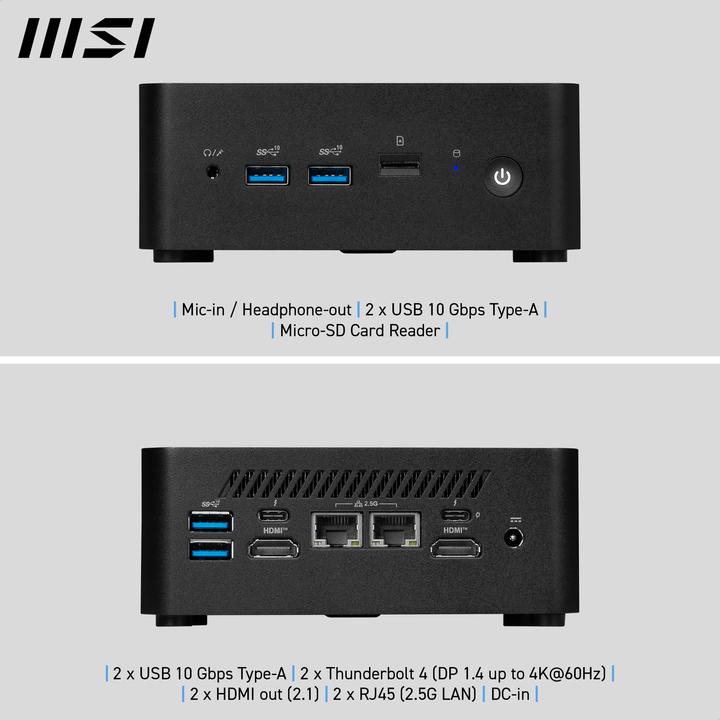 Image du produit MSI Cubi NUC 1MG (sans système d'exploitation) (Intel Core 5 120U, 8 Go, 512 Go, Intel UHD Graphics)