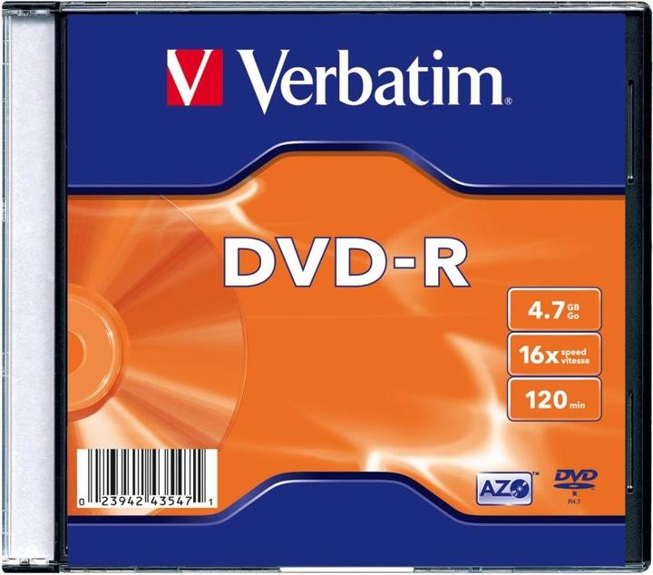 Image du produit Verbatim DVD-R Slim 4.7Gb (1 x)