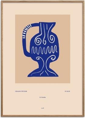 Produktbild Poster & Frame Poster Ceramic Pitcher in blue 30x40 cm (30 x 40 cm)
