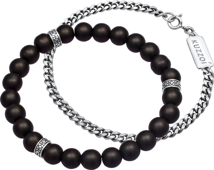 Immagine prodotto Kuzzoi Bracciale di base, pallina (19 cm, Onice, Plastico, Argento 925)