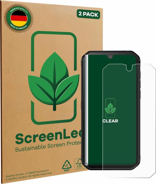 Actual product image ScreenLeaf Screen Protector sustainable Screen Protection, clear, anti-scratch (2 Piece, Blackview BV9900E)