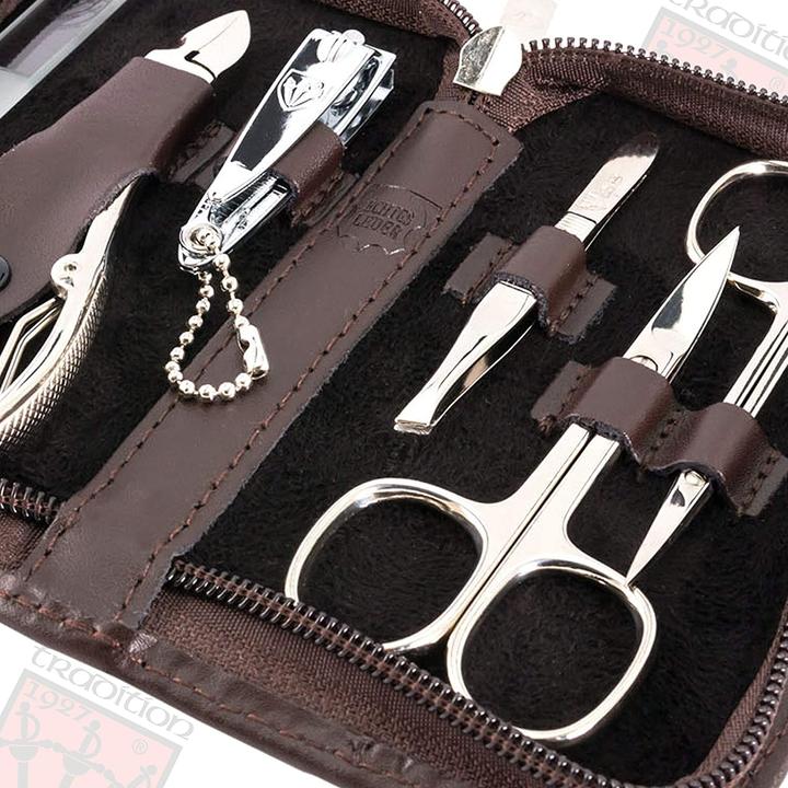 Produktbild Kellermann Maniküre-Set Verona, 6-tlg., Braun, Echtleder