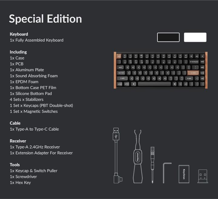Actual product image Keychron K2 HE (US, Cable, Wireless)