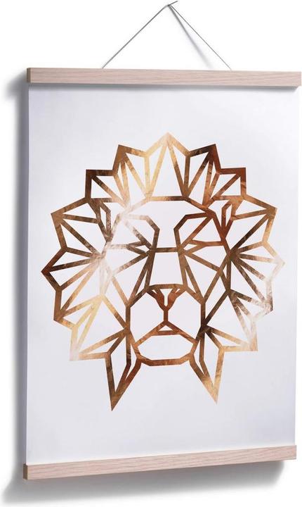Immagine prodotto Trenddeko Testa di leone origami - aspetto in rame (80 x 100 cm)
