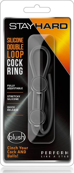 Produktbild Blush Stay Hard Double Loop Cock Ring Black (10.50 cm)