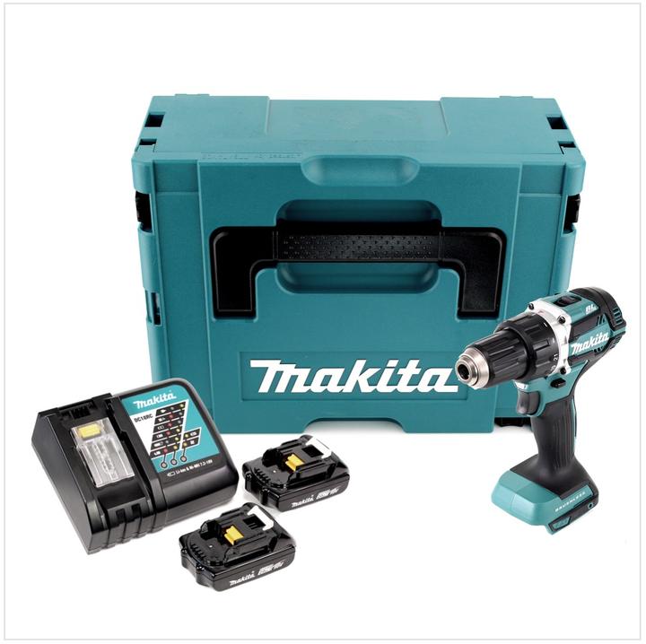 Produktbild Makita DDF 484 RAJ Akku Bohrschrauber 18 V 54 Nm Brushless + 2x Akku 2,0 Ah + Ladegerät + Makpac (Akkubetrieb)