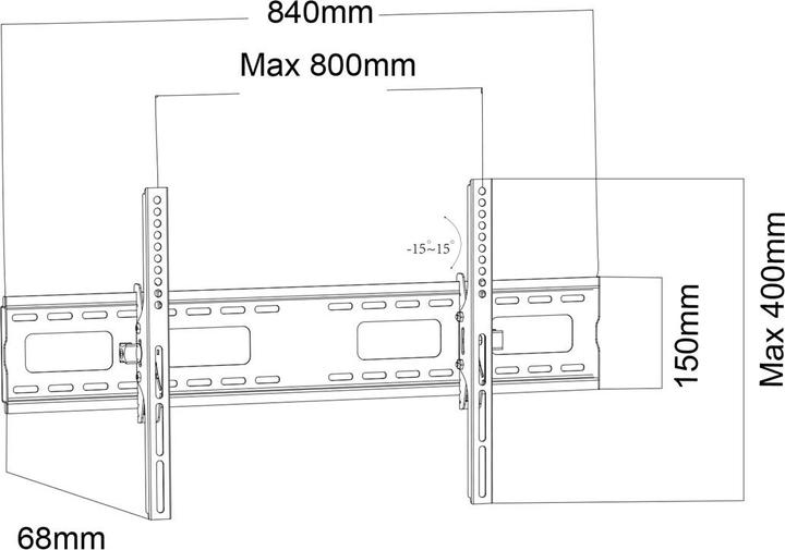 Valeurs nutritives et ingrédients Maclean Support TV max VESA 800x400 43-100 120kg Réglage de l'inclinaison +15°-15° MC-422 (Mur, 100", 120 kg)
