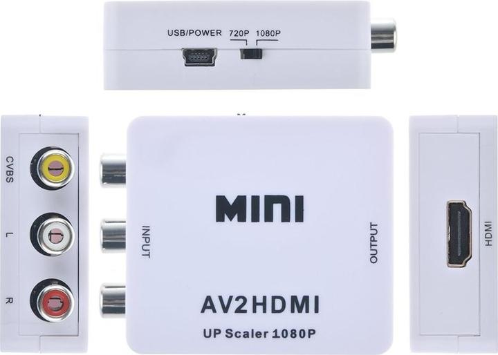 Produktbild JTI Mini-AV-zu-HDMI-Videokonverter-Adapter 720p 1080p