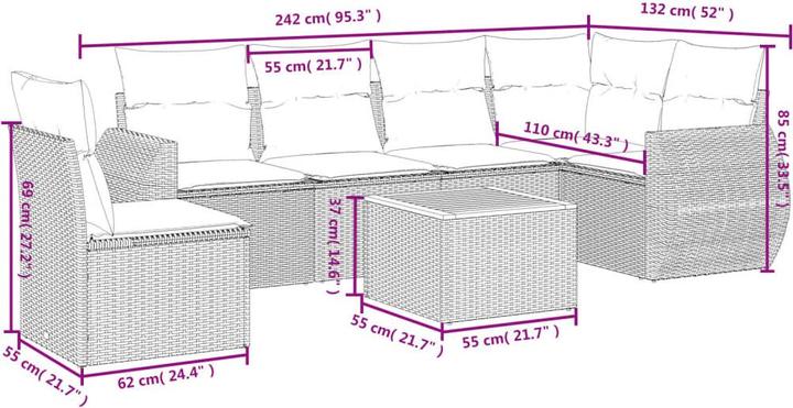Image du produit VidaXL Ensemble salon de jardin 10 pièces avec coussins