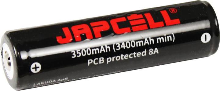 Actual product image Japcell 18650 Akku 3500 mAh mit Knopf (1 pcs., 18650, 3500 mAh)
