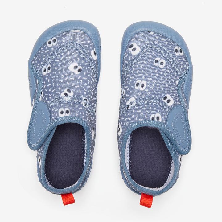 Actual product image Decathlon Turnschuhe Babylight atmungsaktiv Babyturnen - blau mit Muster (29)
