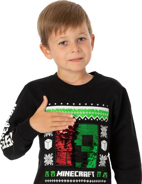 Immagine prodotto Minecraft Pull de Noël enfants/enfants Creeper à paillettes (122)