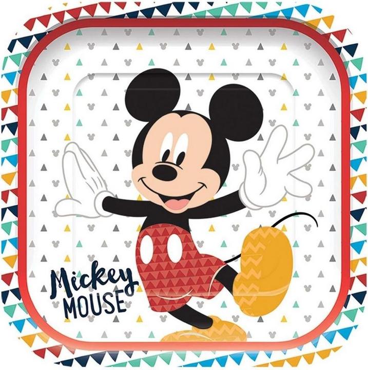 Produktbild Disney Quadratische Micky Maus Einwegteller aus Papier (4er Pack) (4 x)