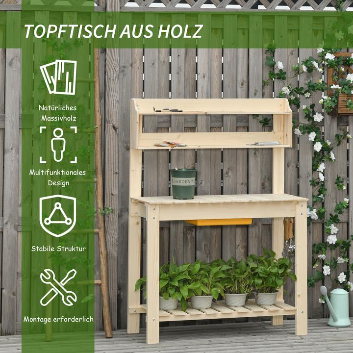 Immagine prodotto Outsunny Tavolo da piantagione con piano di lavoro regolabile (100 cm)