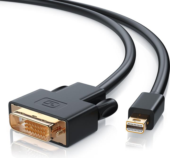 CSL Mini DisplayPort zu DVI Video-Kabel, miniDP Monitor Adapter Kabel, für Apple, PC's & Notebooks (1 m, DisplayPort, DVI)