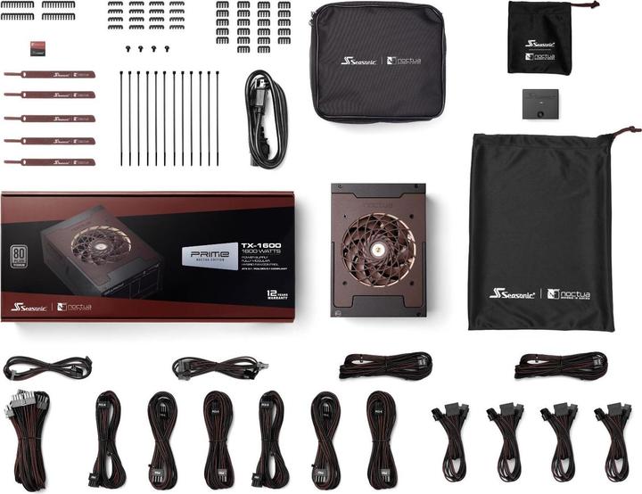 Image du produit Noctua PRIME TX-1600 Edition (schwarz, 2x 12VHPWR, 6x PCIe, Kabel-Management, 1600 Watt) (1600 W)