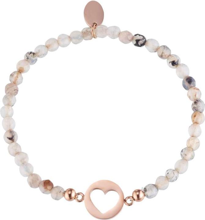 Image du produit Bijouteria Bracelet (17 cm, Acier inoxydable, Revêtement PVD (couleur or), Agate)