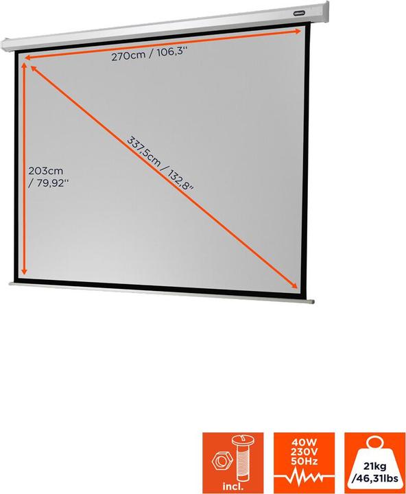 Produktbild Celexon Economy electric screen - Leinwand - Deckenmontage möglich, geeignet für Wandmon (132.68", 4:3)