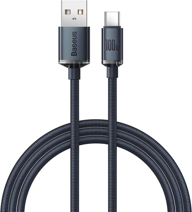 Image du produit Baseus Crystal Shine Series Fast Charging Data Cable USB to Type-C 100W 2m Blue (2 m, USB 2.0)