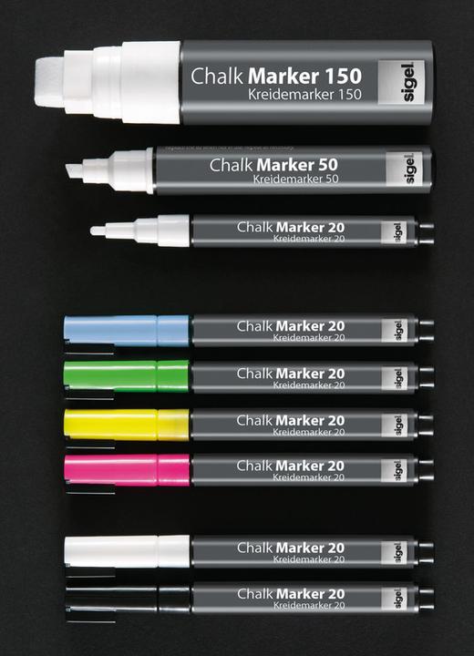 Actual product image Sigel Artverum chalk marker 20 Round (1-2 mm) (Blue, Yellow, Pink, Green, 2 mm, 4 x)