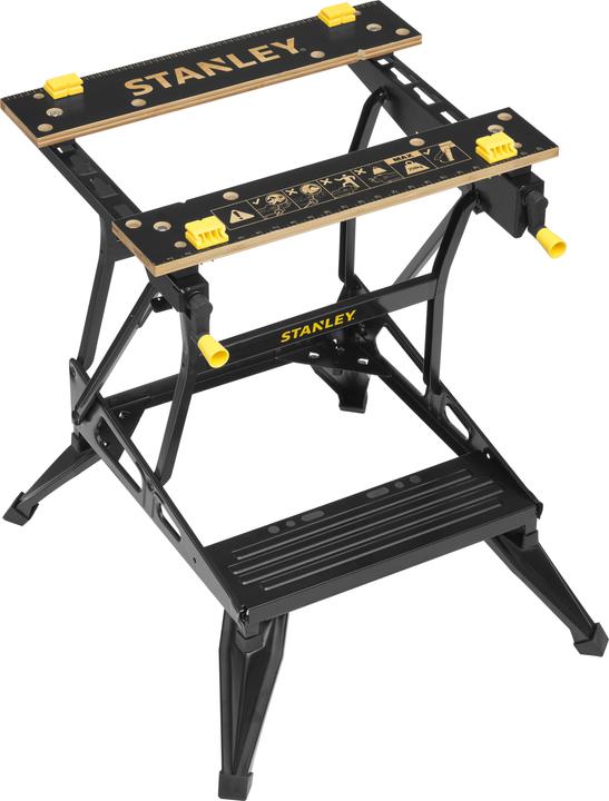 Stanley Workmate with bamboo worktop and dual working height, loadable up to 250kg (50.50 cm, 54 cm)