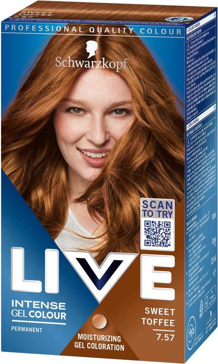 Actual product image Schwarzkopf Hair Color Live Intense Gel 7.57 Sweet Toffee (Brown)