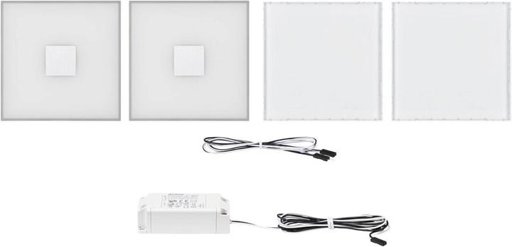 Immagine prodotto Paulmann Set base di piastrelle quadrate LumiTiles (Bianco caldo, 1 cm, Interno)