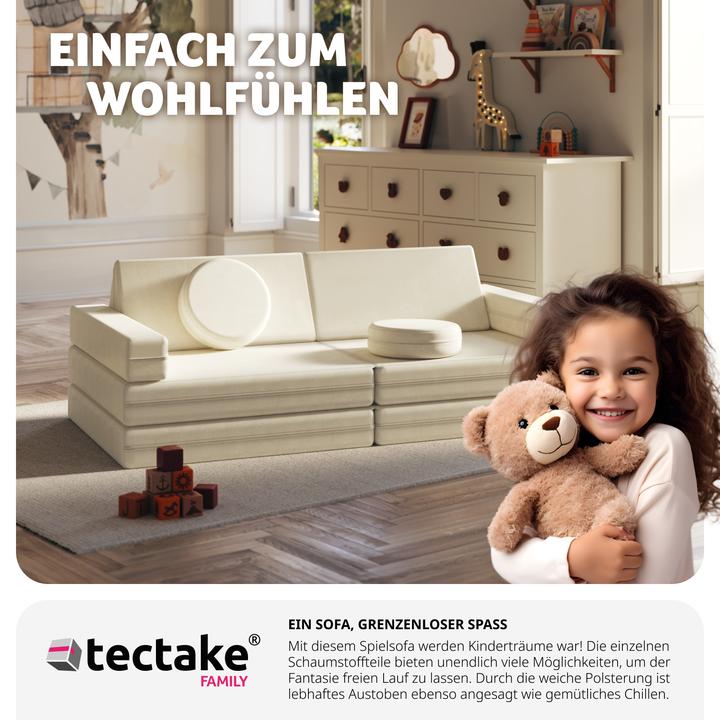 Image du produit tectake Canapé de jeu Lilly, 8 pièces, avec fonction de couchage (Canapé pour enfants)