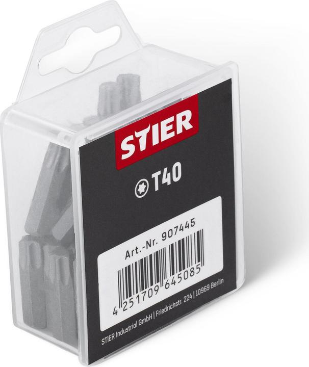 Image du produit Stier Grand pack d'embouts TORX® T40 (25mm)