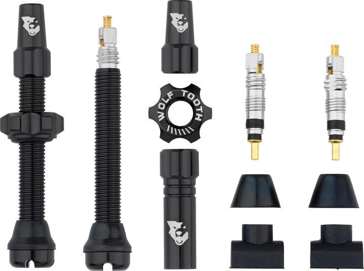 Immagine prodotto Wolf Tooth Kit di steli per valvole Tubeless, Presta, 44 mm, 2 pezzi, nero