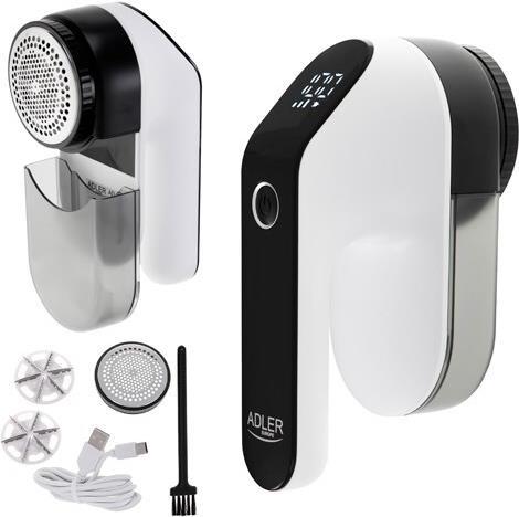 Immagine prodotto Adler | Rimuovi pelucchi LCD | AD 9618 | Bianco/Nero | Batteria ricaricabile