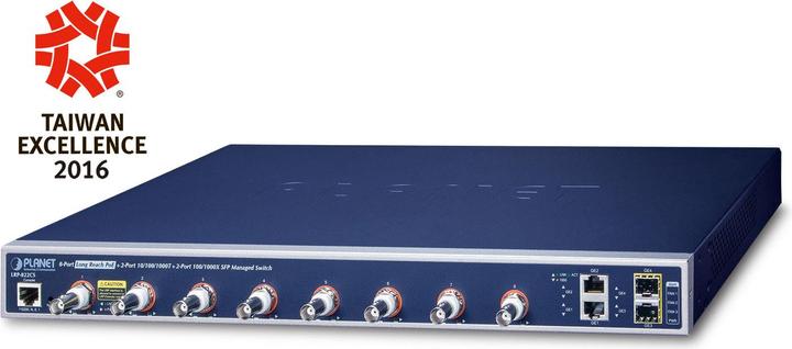 Planet Commutateur administrable PoE SFP 8 ports Longue portée 2 ports 10/100/1000T + 2 ports 100/1000X (8 Ports)