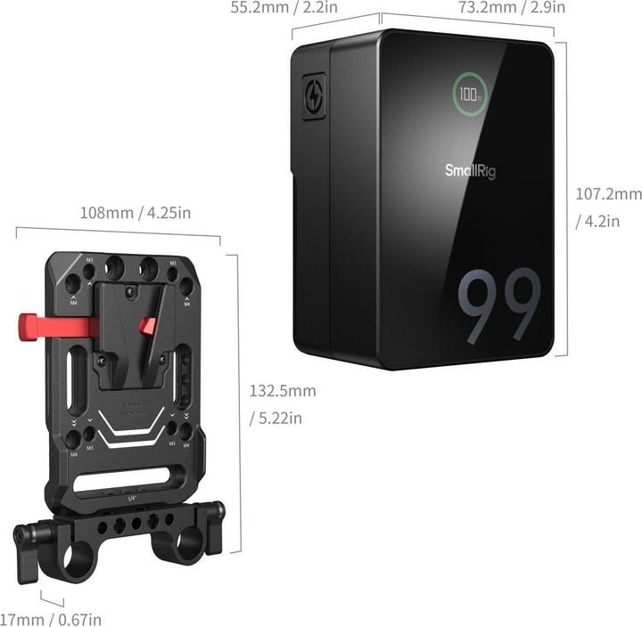 Actual product image SmallRig VB99 Pro mini V Mount Battery (Kit) 5047 (Rechargeable battery)