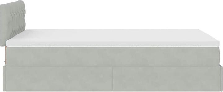 Produktbild VidaXL Ottoman-Bett mit Matratze Hellgrau 120x190 cm Samt (120 x 200 cm)